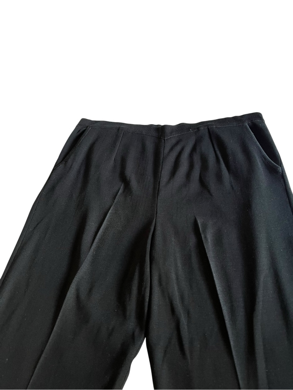 Ming Wang Black Knit Wide Leg Pants Women’s Large - Picture 4 of 9